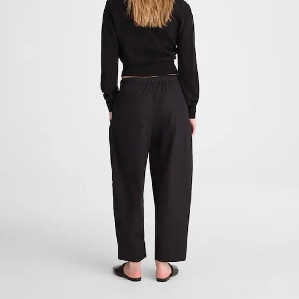 NWT Madewell Pull-On Barrel-Leg Utility Pants In Poplin Jet Black Size Medium - Picture 3 of 10